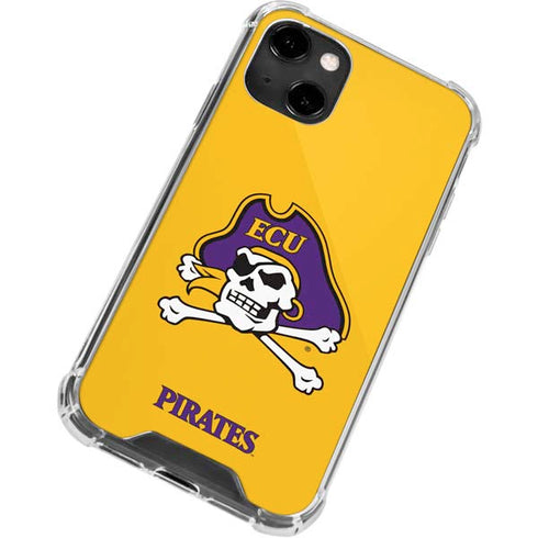 East Carolina University ECU Pirates Logo Yellow iPhone 14 Clear Case